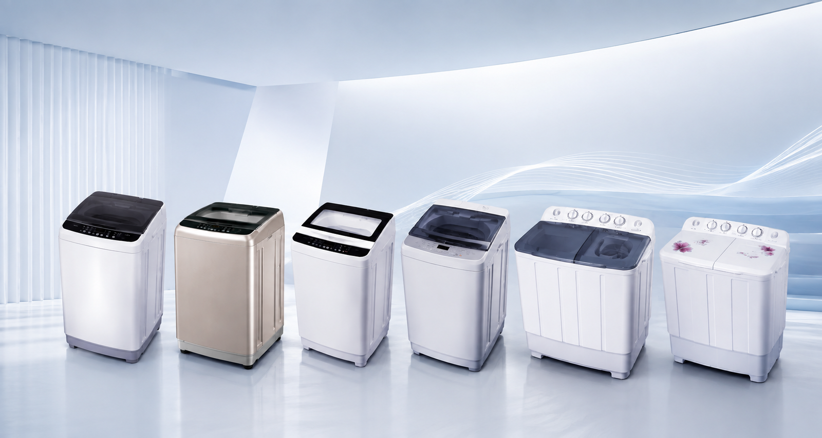 Washing Machines Washing machines in a bright laundry space